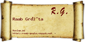 Raab Gréta névjegykártya